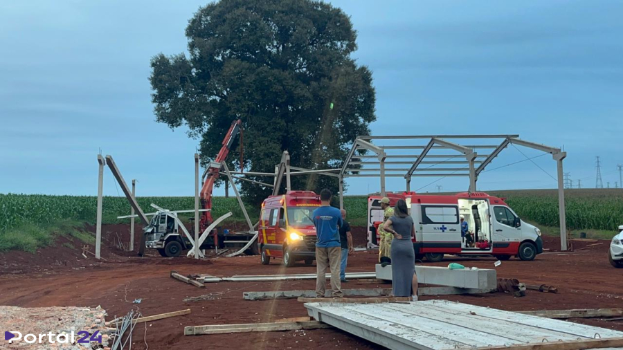 Bombeiros dão mais detalhes sobre estrutura que cedeu e deixou quatro trabalhadores feridos em Cascavel