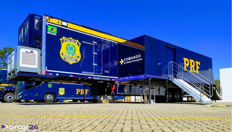Carreta da Saúde da PRF leva atendimento gratuito a motoristas no Paraná