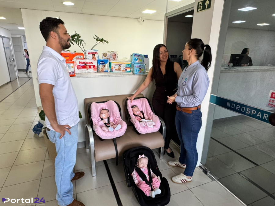 Alunos de Medicina da Unipar arrecadam fraldas para trigêmeas nascidas na Norospar