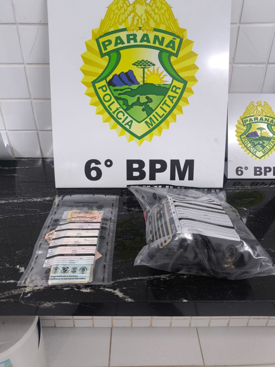 Suspeito é detido com dinheiro e objetos furtados após invasão a comércio em Cascavel