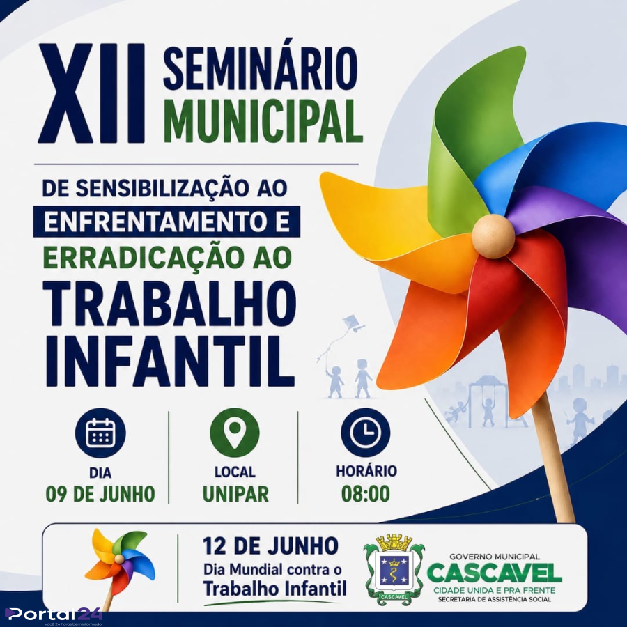 Seminário em Cascavel reforça combate ao trabalho infantil com foco em prevenção e conscientização
