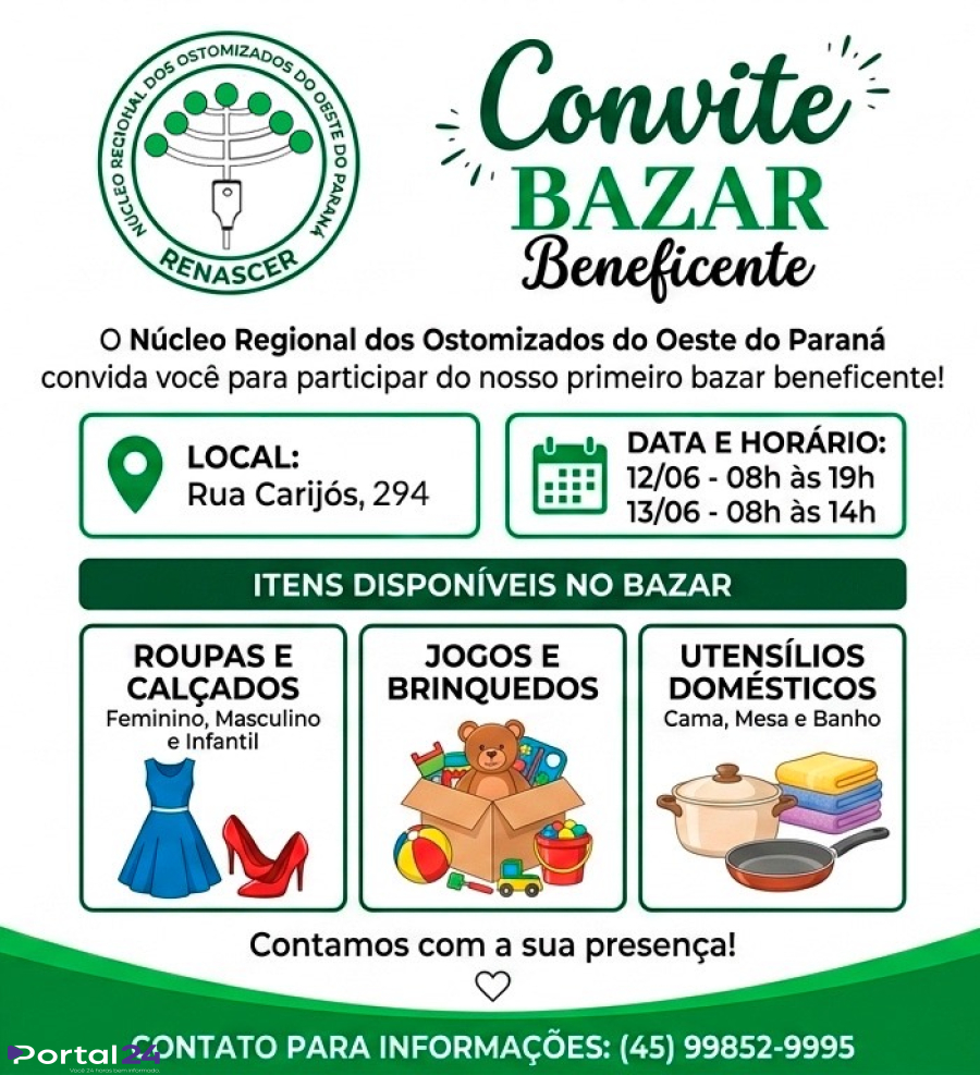 Bazar beneficente em Cascavel convida população para apoiar causa social