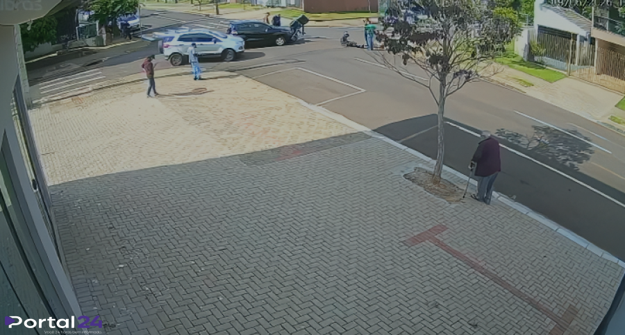 Motociclista fica ferido após colisão em cruzamento de Cascavel