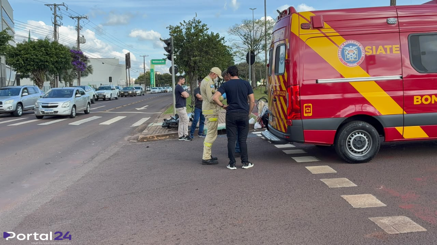 Colisão entre carro e veículo elétrico deixa mulher ferida em Cascavel