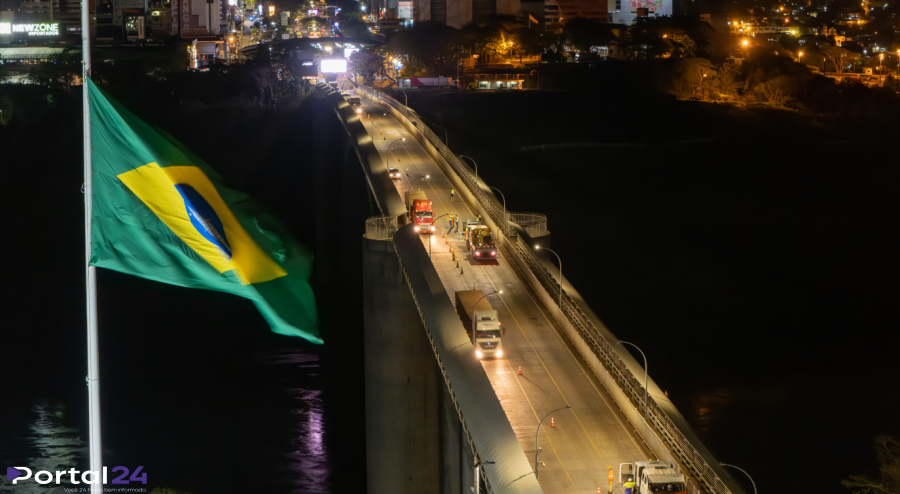 Ponte da Amizade terá intervenções noturnas para manutenção e melhorias na iluminação