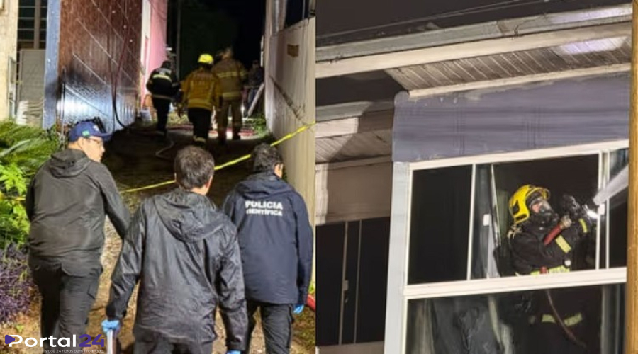 Corpo carbonizado é encontrado durante incêndio em pensão em São Miguel do Oeste