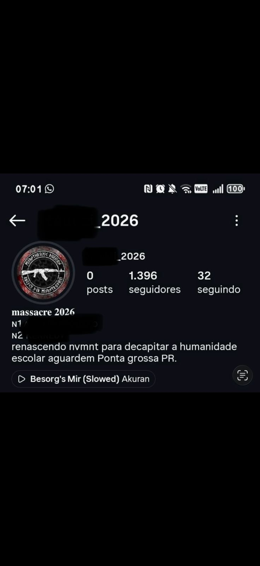 Polícia Civil faz operação após ameaças de massacre em escolas de Ponta Grossa
