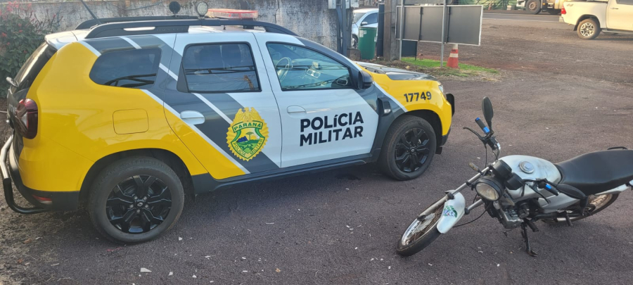 Motocicleta furtada de pátio do Detran é recuperada pela Polícia Militar em Lindoeste