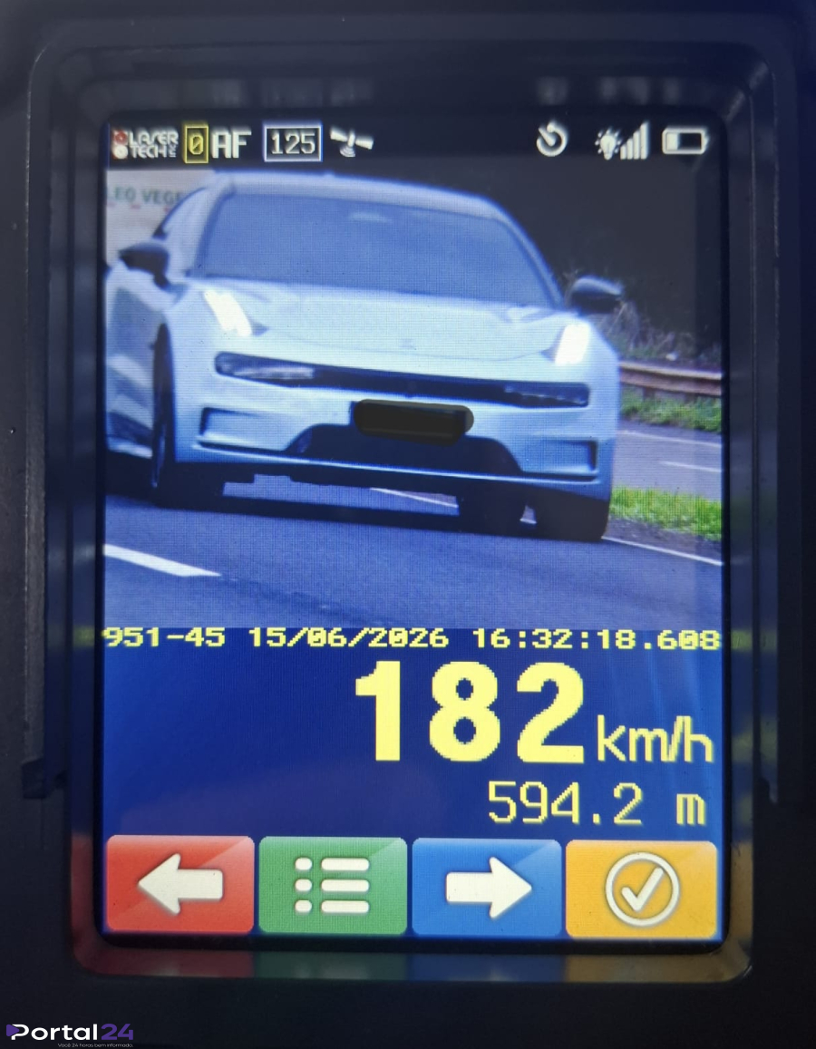 Motorista é flagrado a 182 km/h durante operação da Polícia Rodoviária em Paiçandu