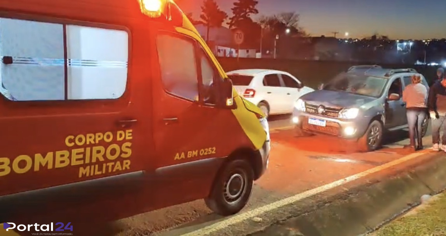 Colisão entre carro e patinete na BR-277 deixa homem ferido