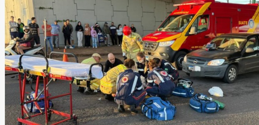 Motociclista fica gravemente ferido após colisão e atropelamento em Maringá