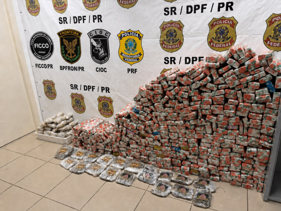 Forças de segurança apreendem 319 kg de maconha e prendem suspeito após perseguição na BR-376