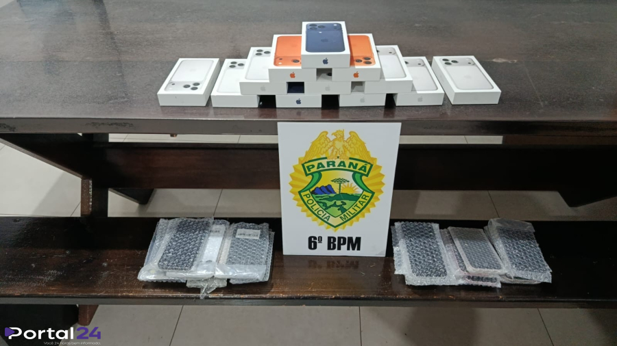 Polícia Militar apreende celulares e cigarros contrabandeados em operação em terminal rodoviário