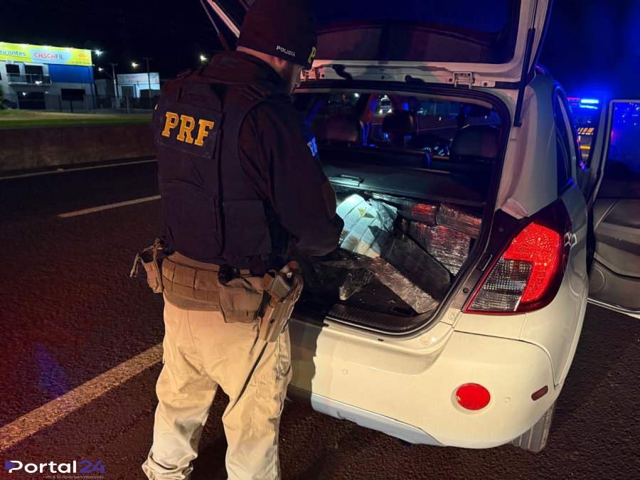 PRF apreende mais de 340 quilos de maconha e prende casal em Cascavel
