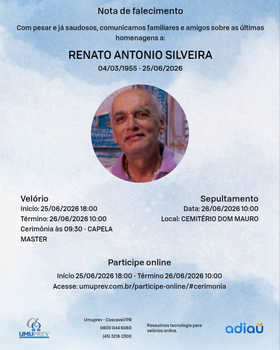 Morre em Cascavel, Renato Antônio Silveira
