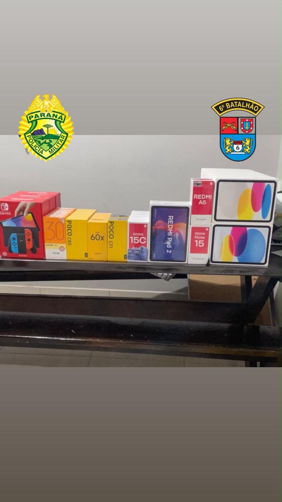Choque apreende contrabando em ônibus na BR-277
