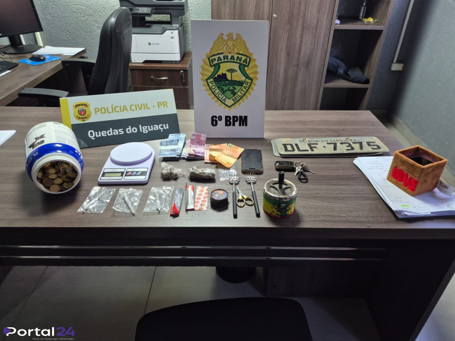 Operação conjunta apreende drogas e prende casal por tráfico em Quedas do Iguaçu