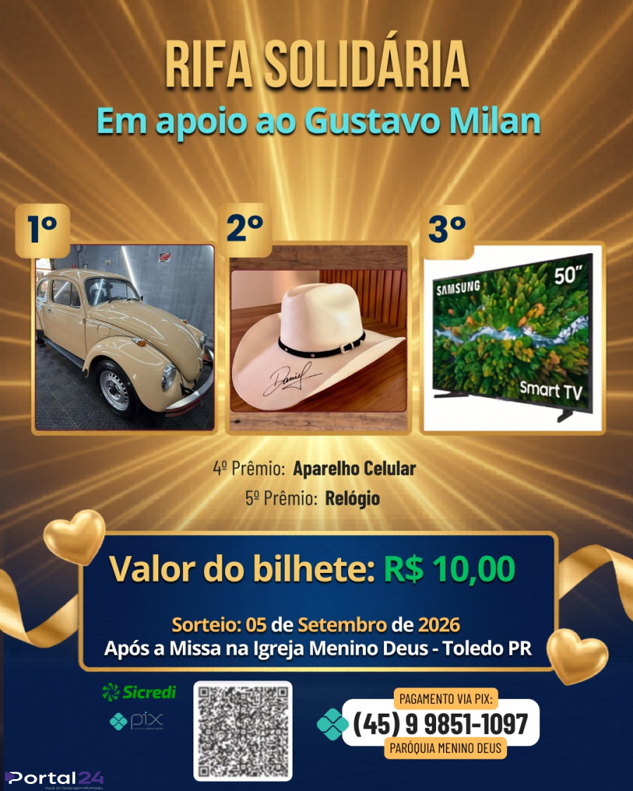 Rifa solidária é lançada para ajudar Gustavo Milan com prêmios como Fusca e TV Smart