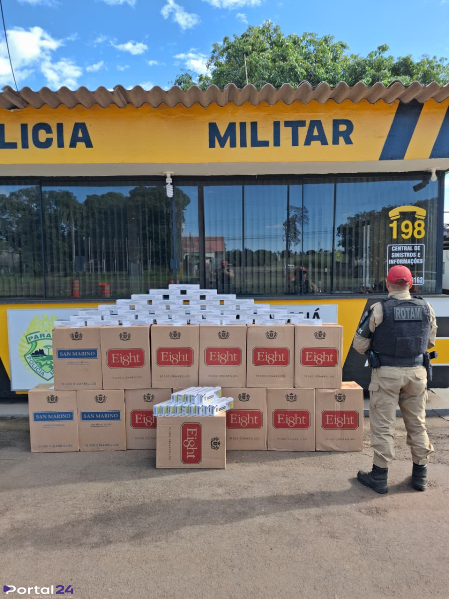 BPRv apreende 750 maços de cigarros contrabandeados durante operação em Cianorte