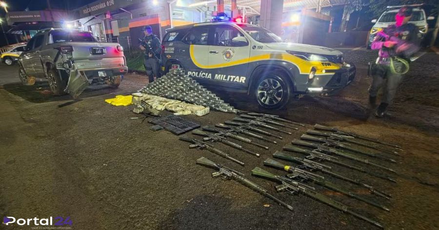 TOR apreende grande carregamento de drogas e fuzis durante operação em Ourinhos