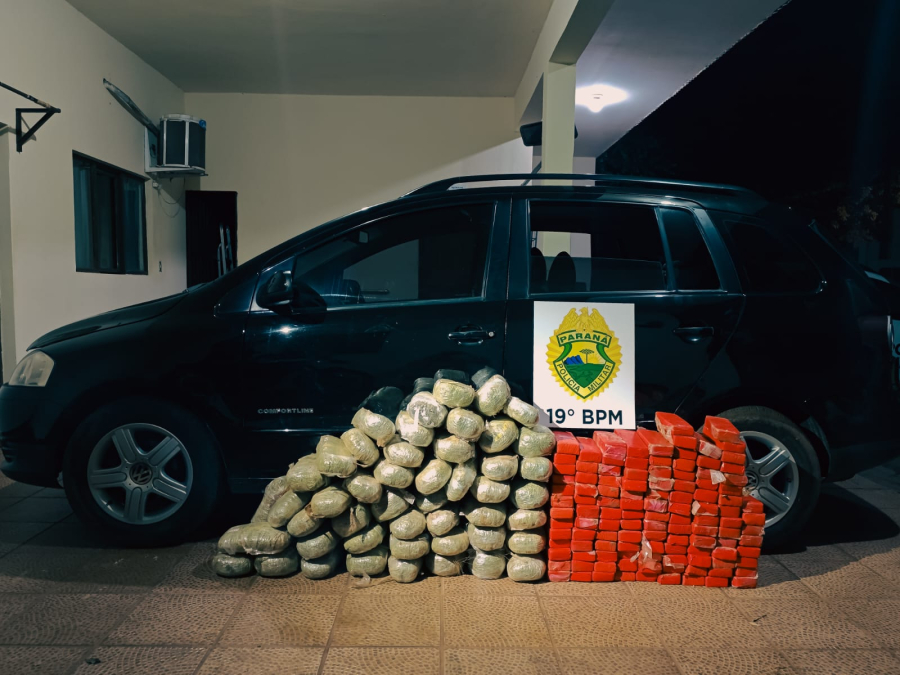 Motorista foge e abandona veículo com 119 quilos de maconha em Guaíra