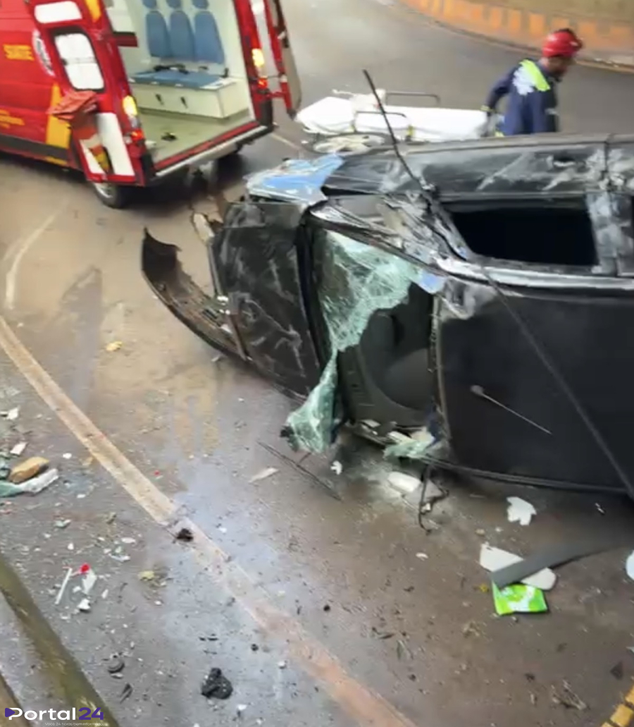 Acidente grave no túnel da Matriz bloqueia trânsito em São Miguel do Iguaçu