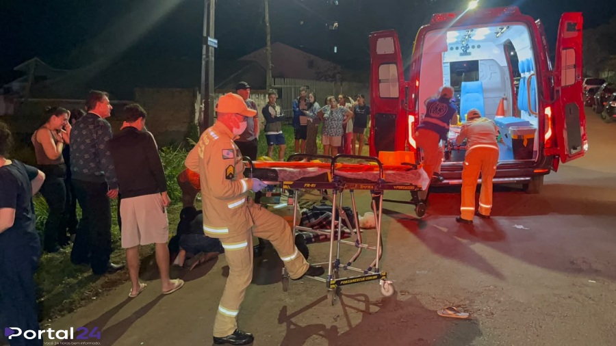 Dois meninos ficam gravemente feridos após acidente entre carro e bicicleta em Cascavel