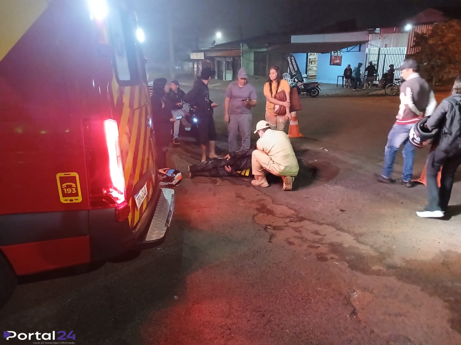 Carro fura a preferencial e provoca acidente com motoboy em Cascavel