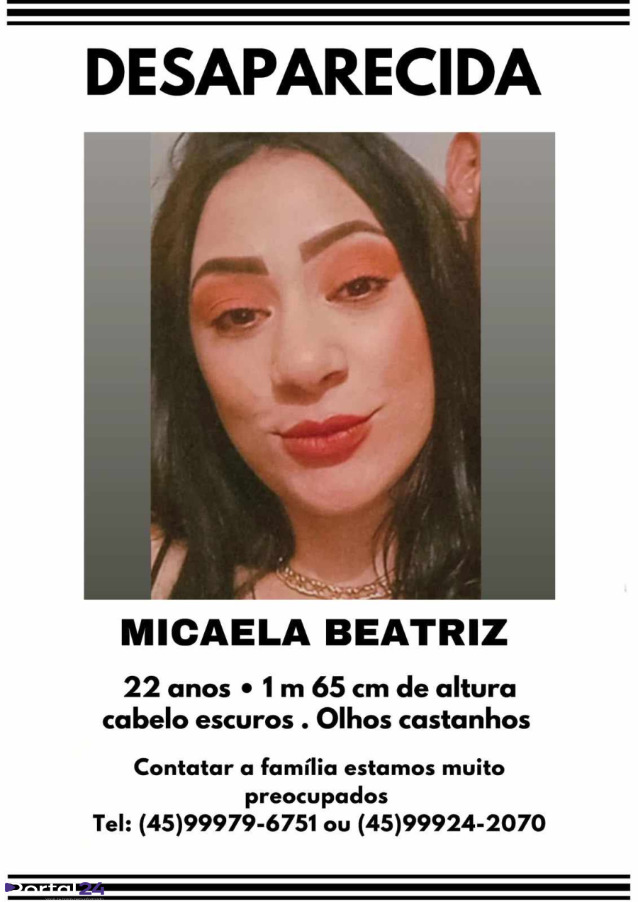 Jovem de 22 anos está desaparecida há cinco dias em Foz do Iguaçu
