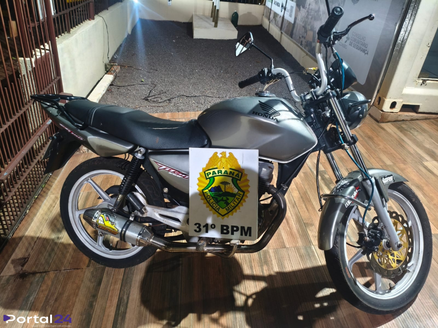 Motociclista foge de abordagem da PM, avança sinais vermelhos e tem moto apreendida em Palotina