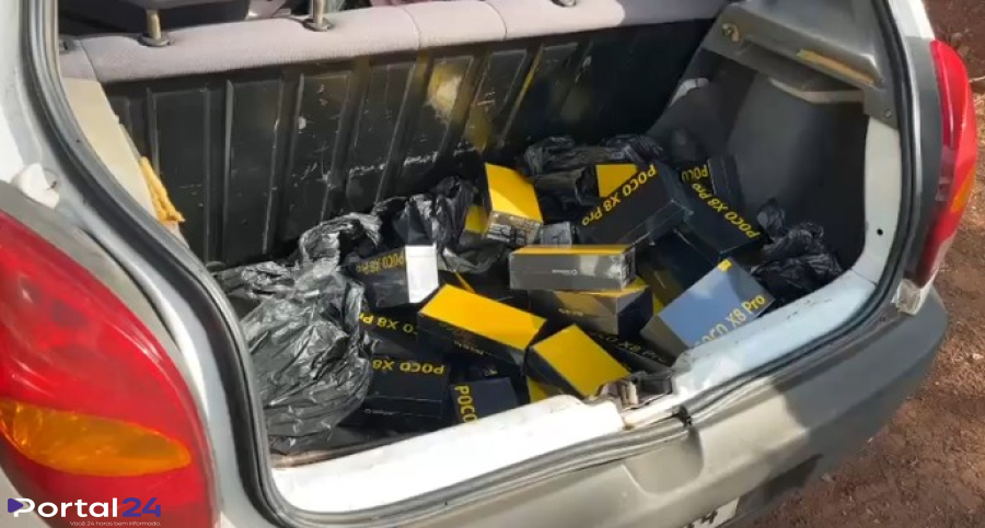 Equipe do Canil da GM apreende diversos celulares após abordagem na BR-369, no Trevo Cataratas