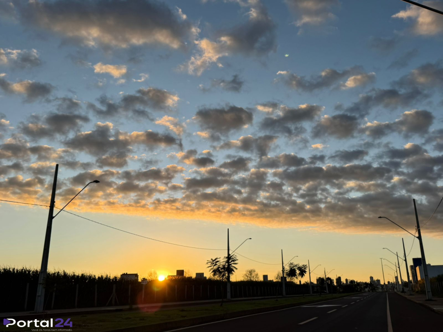 Domingo será de tempo firme e temperaturas agradáveis em cascavel
