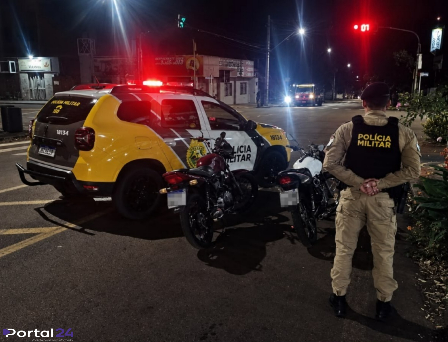 Motocicletas com irregularidades são apreendidas durante fiscalização da PM em Palotina