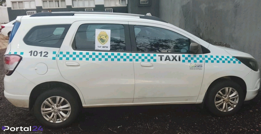 Polícia Militar recupera táxi roubado minutos após assalto em Foz do Iguaçu