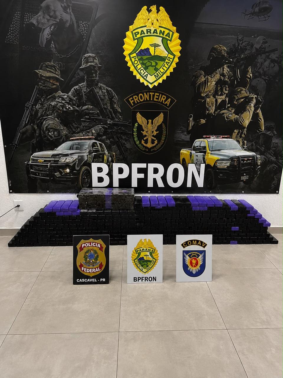 Integração entre forças de segurança apreende 256 kg de maconha na BR-277 em Santa Tereza do Oeste