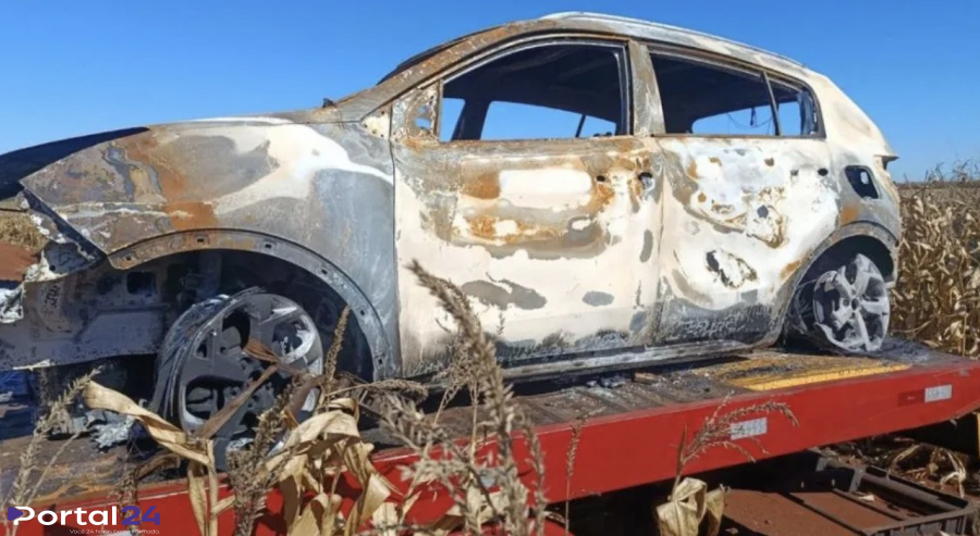 Veículo roubado é encontrado incendiado em área rural de Toledo