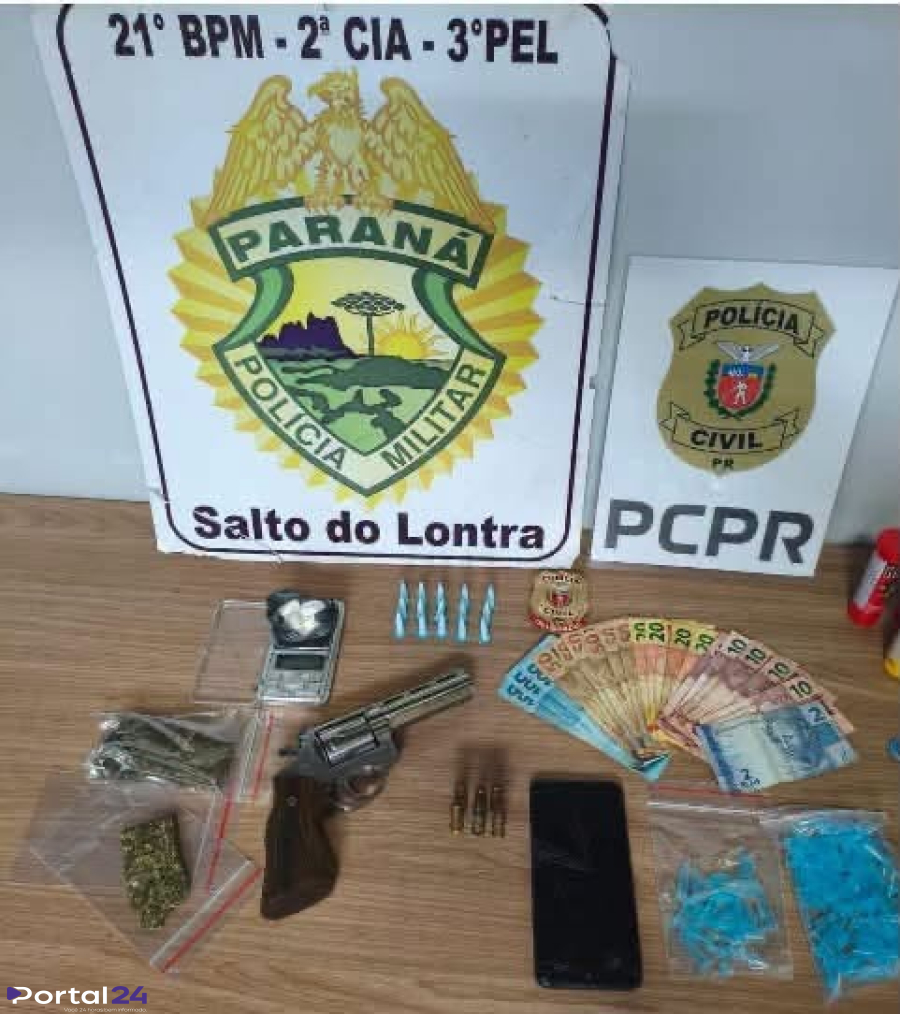 Mulher é presa por tráfico de drogas, posse de arma e corrupção de menor em Salto do Lontra