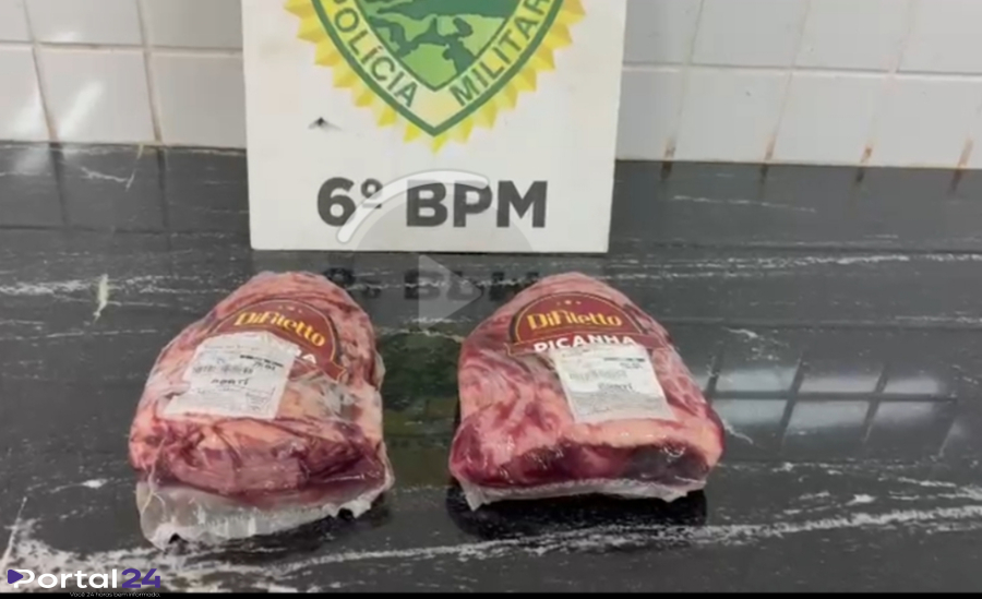 Cancelado churrasco: Funcionário terceirizado é preso ao tentar furtar peças de picanha em supermercado de Cascavel