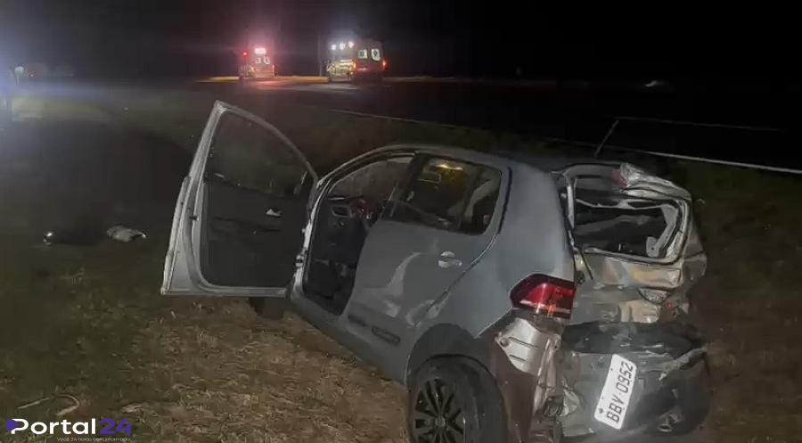 Batida envolvendo quatro veículos deixa duas pessoas feridas na BR-163, em Cascavel