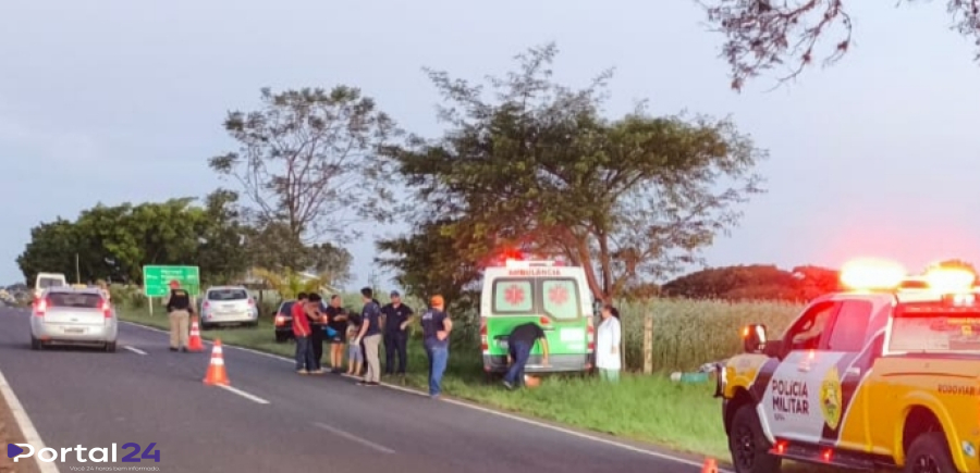 Motociclista morre após colisão frontal com bicicleta na PR-340, em Santo Inácio