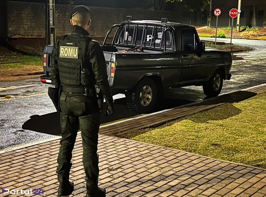 ROMU recupera caminhonete furtada e prende suspeito em Cascavel