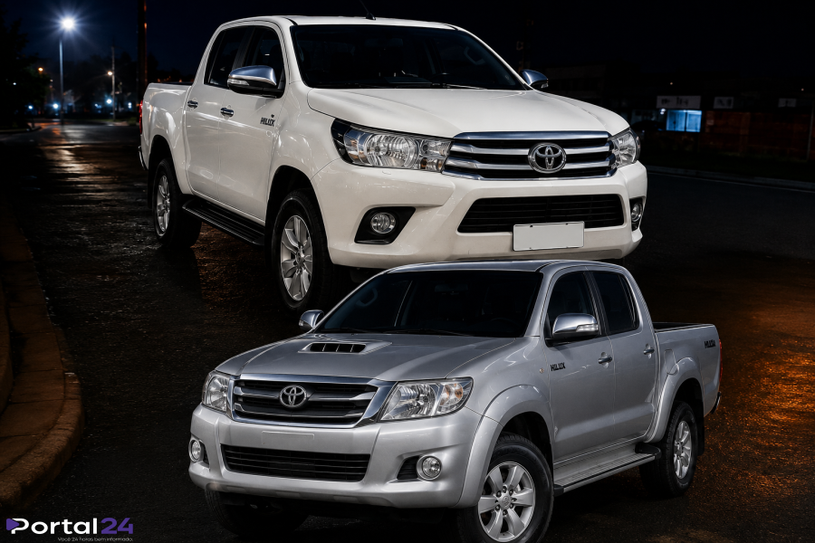 Duas caminhonetes Toyota Hilux são furtadas em poucas horas na mesma noite em Umuarama