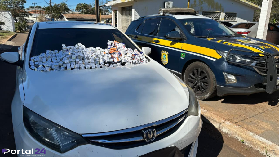 PRF apreende 1,5 mil ampolas de medicamentos para emagrecimento escondidas em carro paraguaio em Londrina