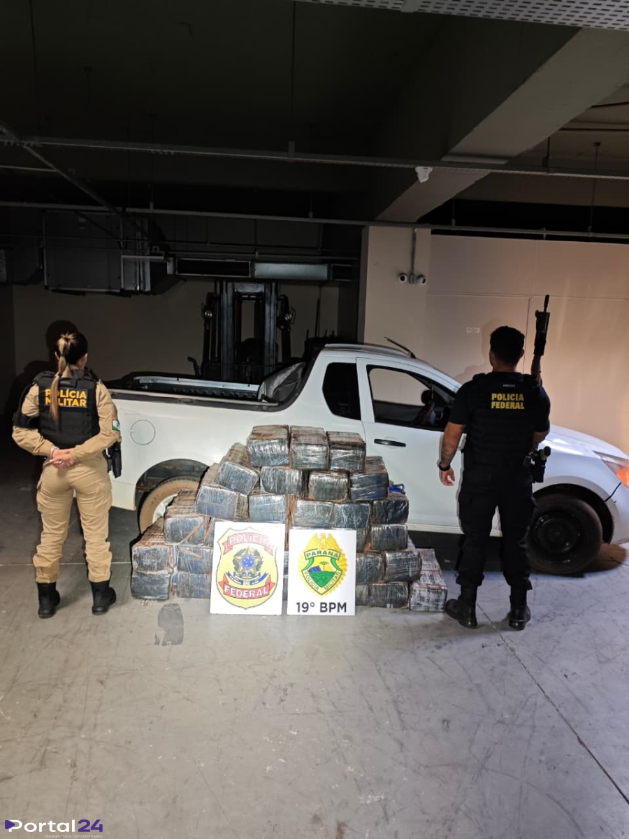 PF e PM apreendem cerca de 500 quilos de maconha após perseguição em Guaíra