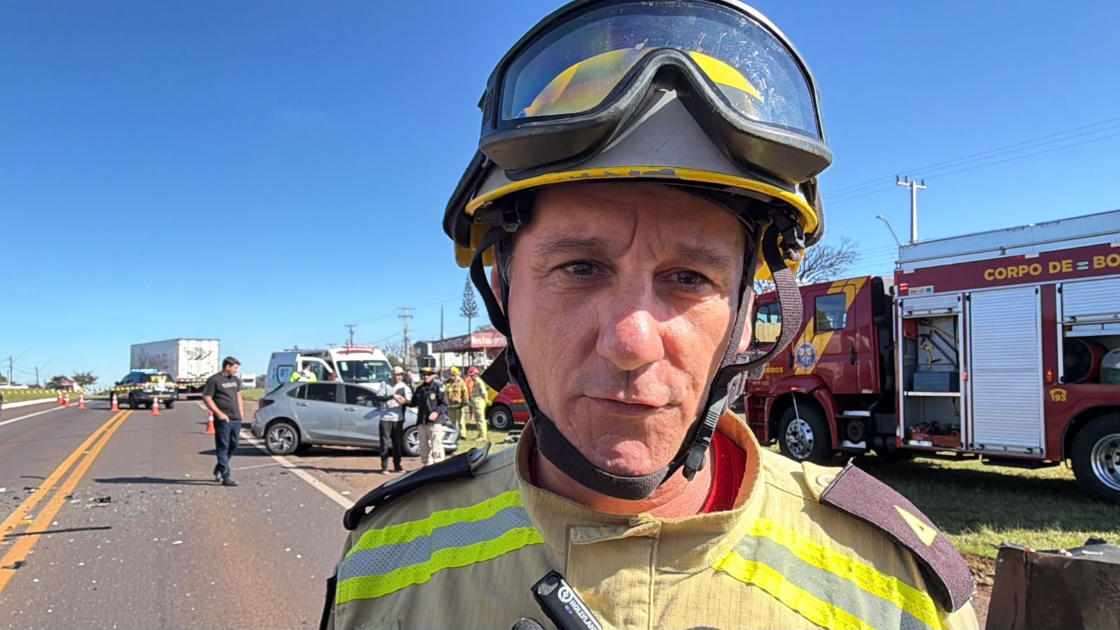 Tenente do Corpo de Bombeiros detalha resgate de vítimas após grave acidente na BR-277