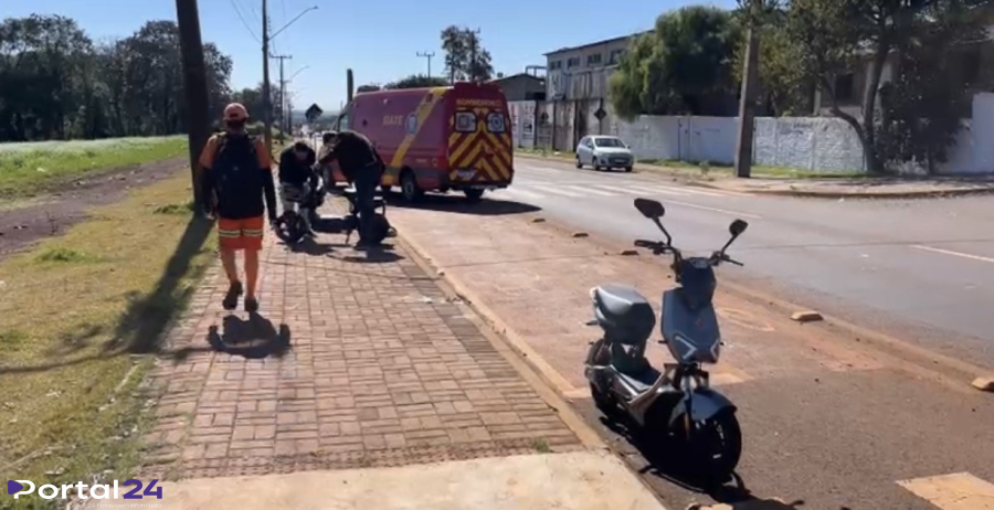 Colisão entre motos elétricas mobiliza bombeiros no bairro Brasmadeira, em Cascavel
