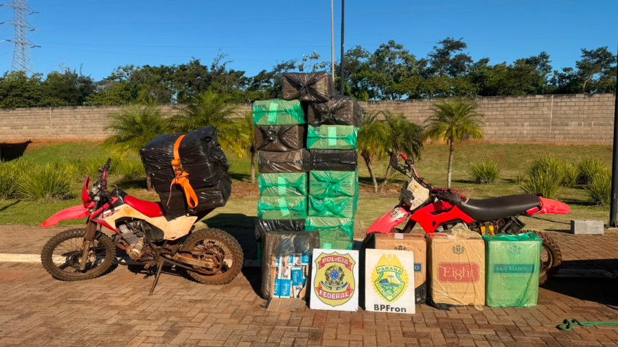 Contrabandistas fogem e abandonam carga de 1,2 mil pacotes de cigarros na zona rural de Guaíra