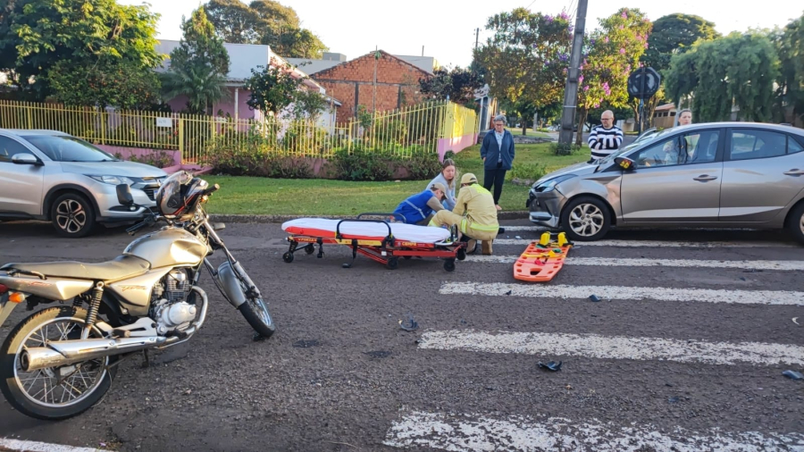 Motociclista fica ferido em acidente no Coqueiral