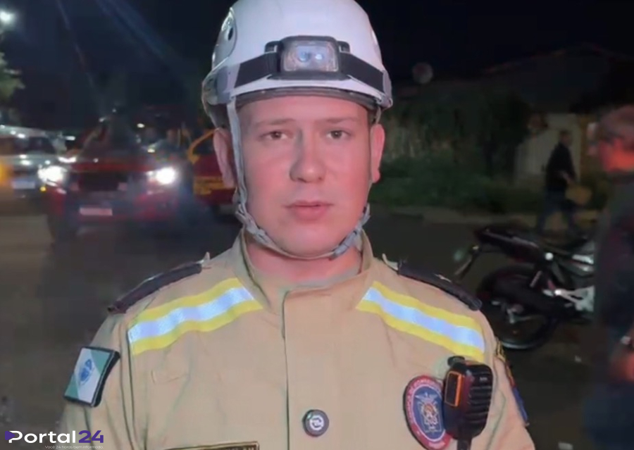 Motociclista fica gravemente ferido após colisão com ônibus no bairro Interlagos em Cascavel