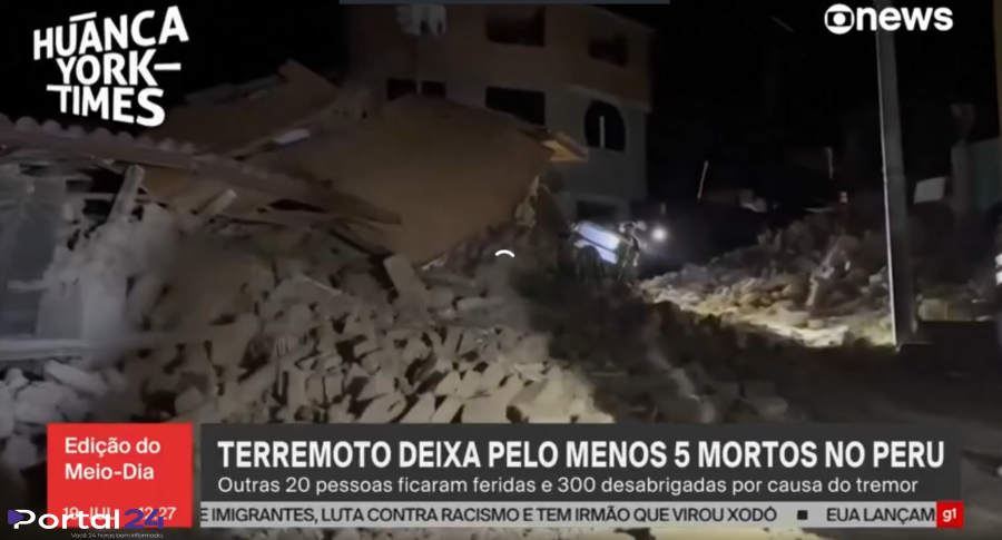 Terremoto no Peru deixa ao menos cinco mortos, mais de 20 feridos e cerca de 300 desalojados